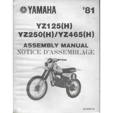 YAMAHA YZ 125/250/465 de 1981  (assemblage 10 / 80) type4V2