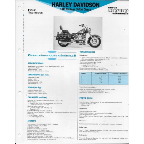 HARLEY DAVIDSON 1340 Héritage Softail Classic de 1992  