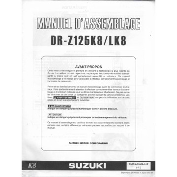 SUZUKI DR-Z 125 K8 / LK8 (manuel assemblage 09 / 2007)