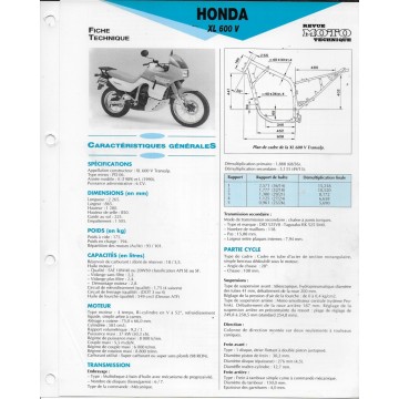 HONDA XL 600 V 1989-90 fiche technique E.T.A.I