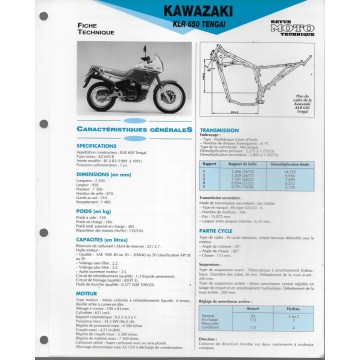 KAWASAKI KLR 650 Tengai (1989-91) fiche technique E.T.A.I