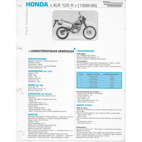 HONDA XLR 125 R (1998-99) fiche E.T.A.I