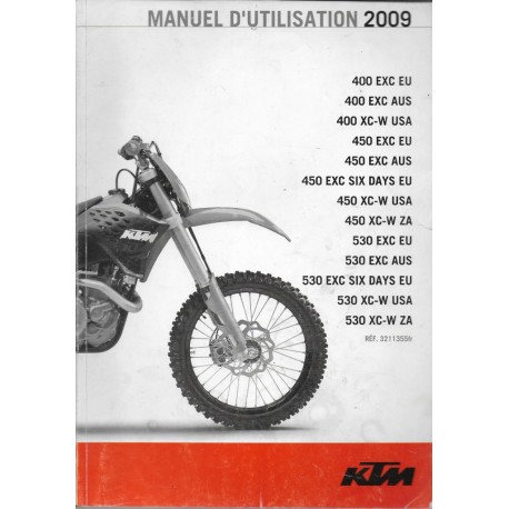 KTM 400, 450, 530 XC et dérivés de 2009 (manuel utilisateur)