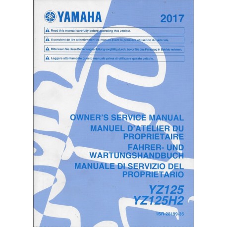 YAMAHA YZ 125 / YZ 125 H2 de 2017 type 1SR