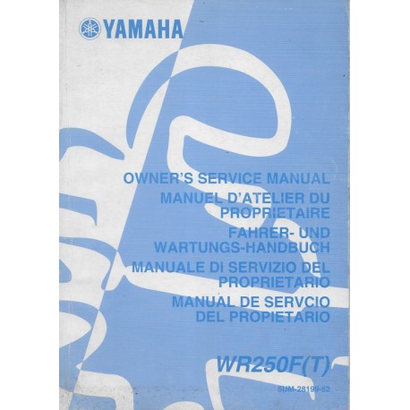 YAMAHA WR 250 F (T) de 2005 type 5UM (manuel atelier)