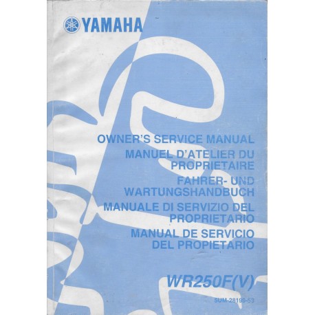 YAMAHA WR 250 F (V) de 2006 type 5UM (manuel atelier)