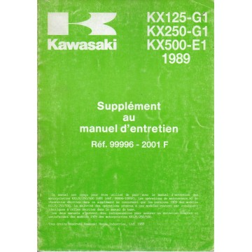 Manuel atelier KAWASAKI KX 125-G1 / 250-G1 / 500-G1 (1989)