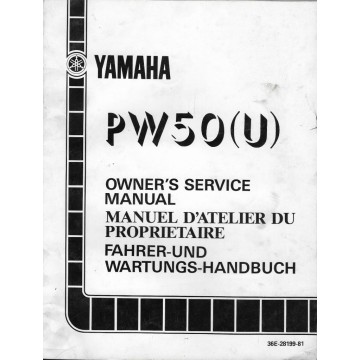Manuel atelier YAMAHA PW 50 (U) 1988 Type 36E