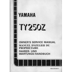 YAMAHA TY 250 Z de 1994 type 4GG (manuel atelier 10 / 93)