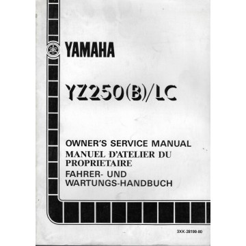 Manuel atelier YAMAHA YZ 250 (B) LC de 1991 type 3XK