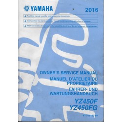 YAMAHA YZ 450 F / FG  de 2016 type B11 (manuel atelier)