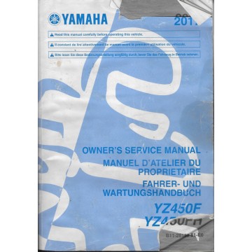 YAMAHA YZ 450 F / FH  de 2017 type B11 (manuel atelier)