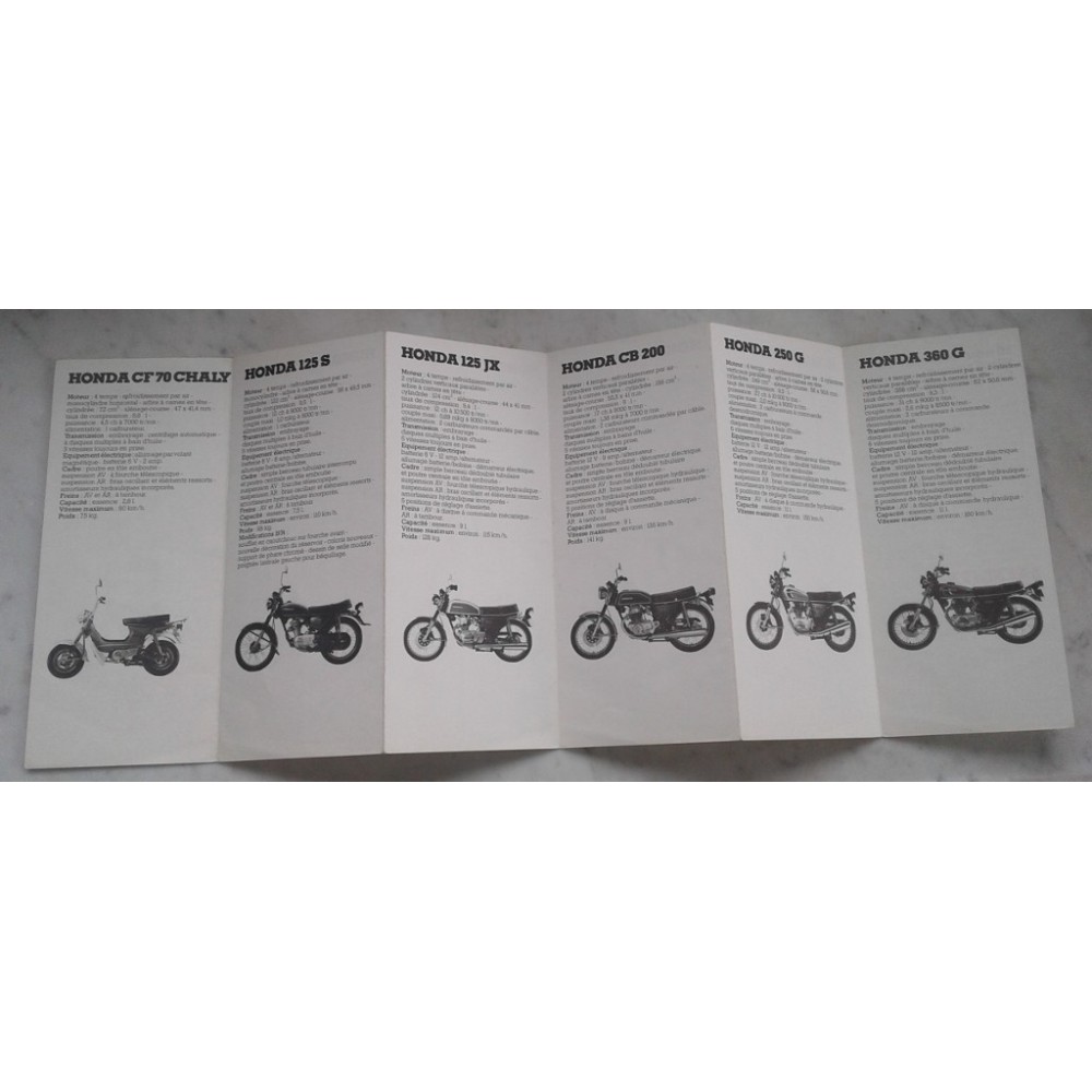 HONDA (prospectus 10 nouveautés Salon 1973)