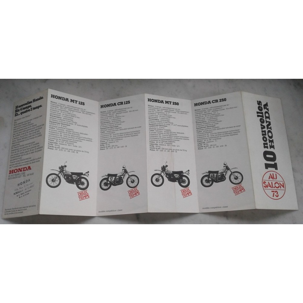 HONDA (prospectus 10 nouveautés Salon 1973)