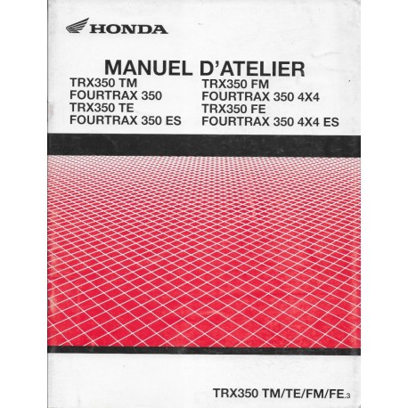 HONDA TRX 350 Fourtrax de 2003 (Manuel additif 07 / 2002)
