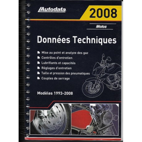 AUTODATA  1993 / 2008 (données techniques motos)