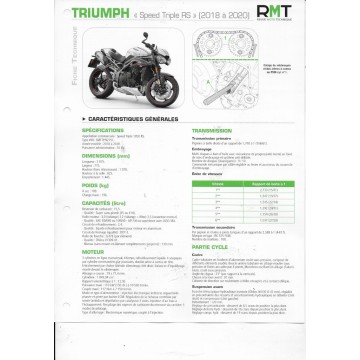 TRIUMPH Speed Triple RS de 2018 à 2020  (Fiche RMT)
