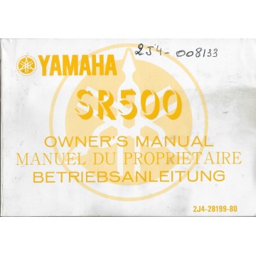 YAMAHA SR 500 de 1978 Type 2J4  (03 / 1978) 