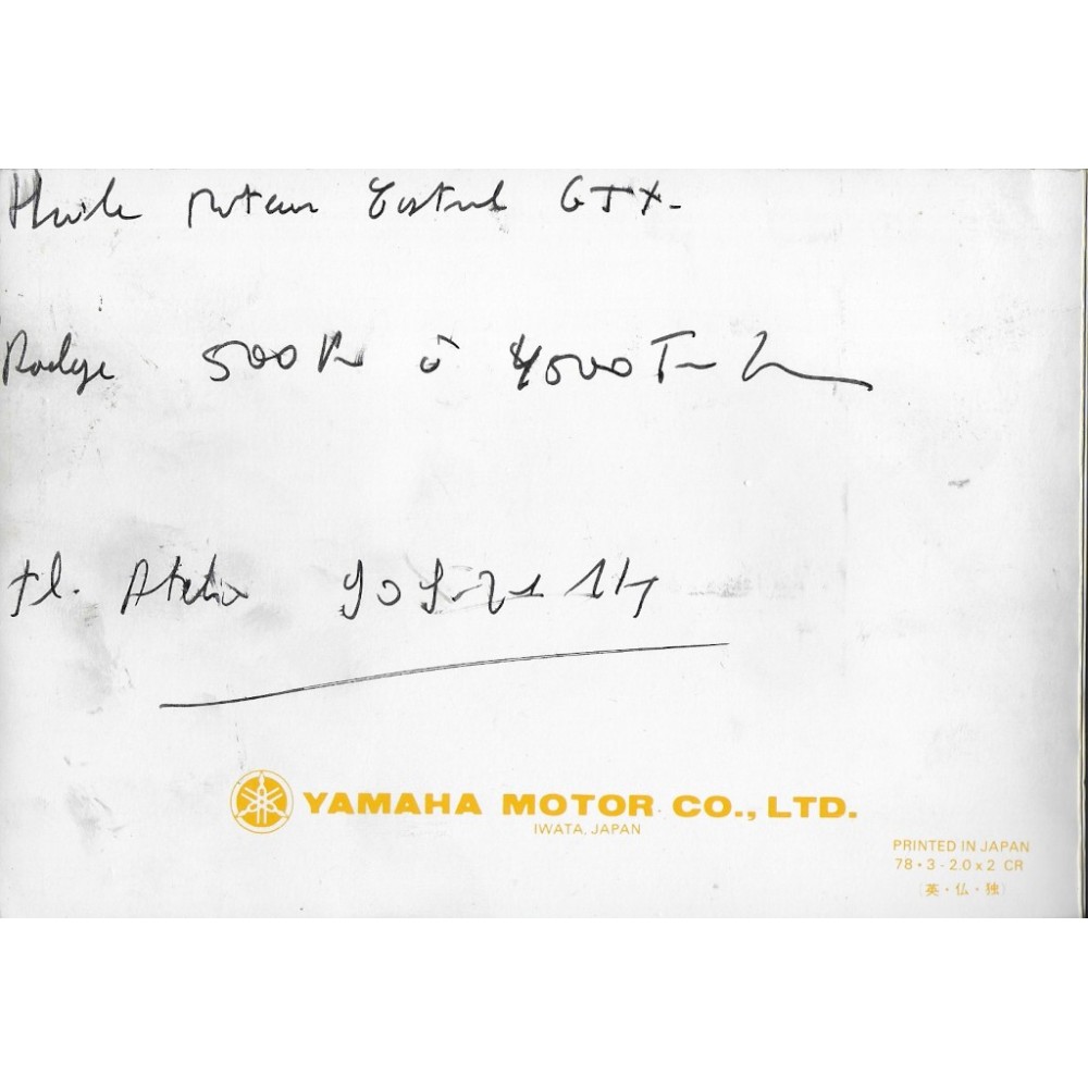 YAMAHA SR 500 de 1978 Type 2J4  (03 / 1978) 