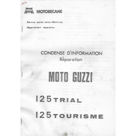 MOTO GUZZI 125 trial / 125 tourisme (notice réparation)