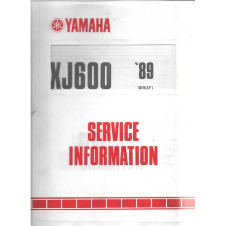Manuel d'atelier Yamaha xj  600 1989