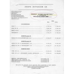 Tarif détail 2 roues VESPA diffusion juin 1989