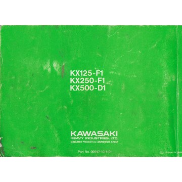 KAWASAKI KX 125 F1 / 250 F1 / 500 D1 de 1987