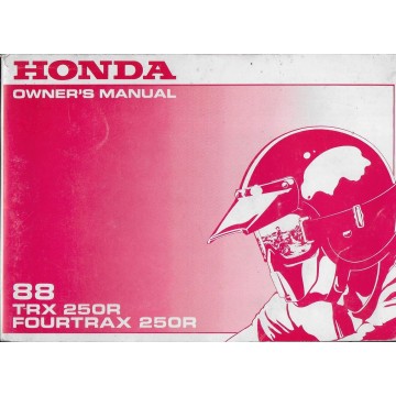 HONDA TRX 250 R Fourtrax 1988 (manuel conducteur 08 /87)
