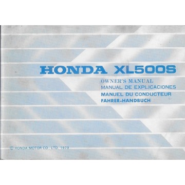 HONDA XL 500 S de 1979 (manuel utilisateur 07 / 1979) 