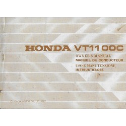 HONDA VT 1100 C de 1988 (manuel utilisateur 08 / 1987) 