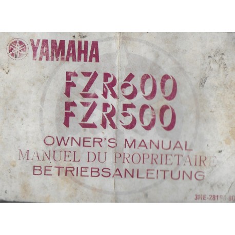YAMAHA FZR 500 / 600  de 1989 Type 3HE ( 11 /1988)