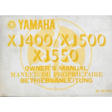 YAMAHA XJ 400 / 500 / 550 (type 5N4) de 1982 (12 / 1981)