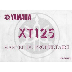 YAMAHA XT 125 (type 3YU) de 1991 (manuel utilisateur)