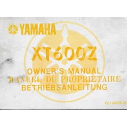 YAMAHA XT 600 Z de 1986 Type 1VJ  (01 / 1986) 