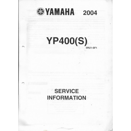 Manuel d'information technique pour Yamaha YP400 (S) 2004