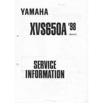 Manuel documentation technique Yamaha XVS650A 1998