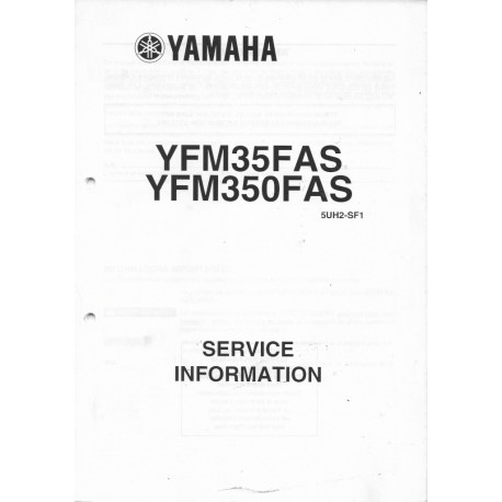 Manuel d'informations techniques Yamaha YFM 350 AS