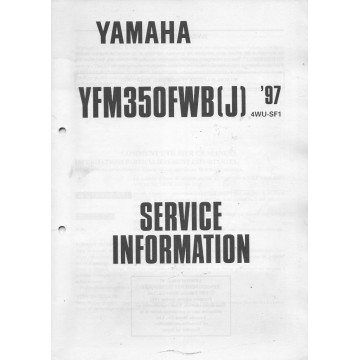 Manuel d'informations techniques Yamaha YFM 350 FWB