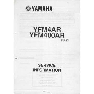 Manuel d'informations techniques Yamaha YFM4AR et YFM400AR