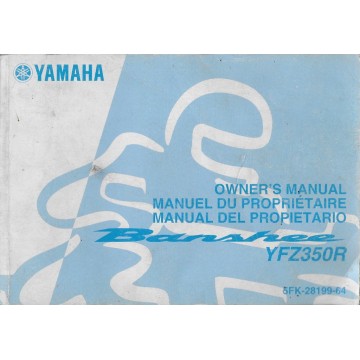 Manuel du propriétaire Yamaha YFZ350R