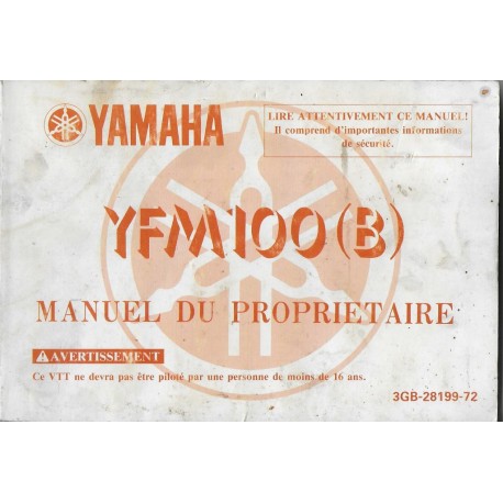 Manuel du propriétaire Yamaha YFM 100