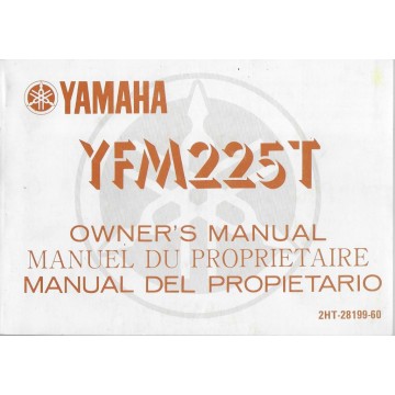 Manuel du propriétaire quad Yamaha YFM225T