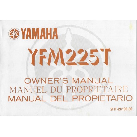 Manuel du propriétaire quad Yamaha YFM225T