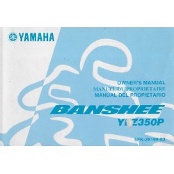 manuel du propriétaire quad YFZ350P Banshee 2001