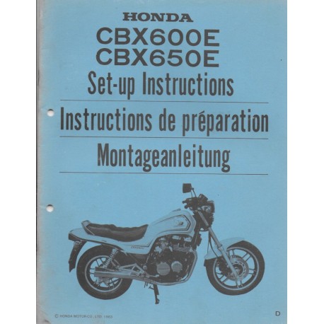 HONDA CBX 600 E / 650 E de 1983 (manuel montage)