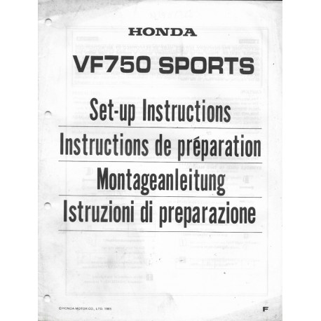 HONDA VF 750 Sports de 1985 (manuel montage)