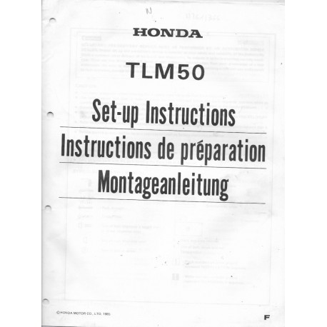 HONDA TLM 50 R de 1985 (manuel montage)