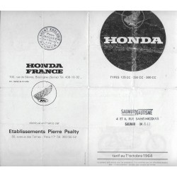 HONDA gamme motos de 1965 (Dépliant 10 / 1964)
