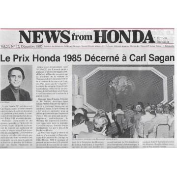HONDA (newsletter de décembre 1985)