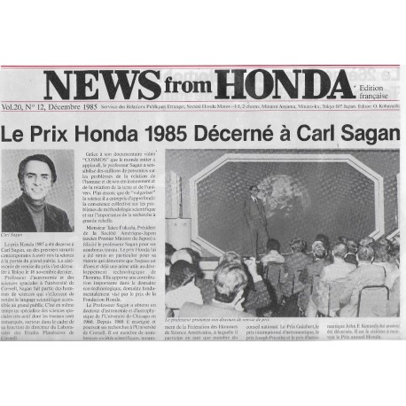 HONDA (newsletter de décembre 1985)